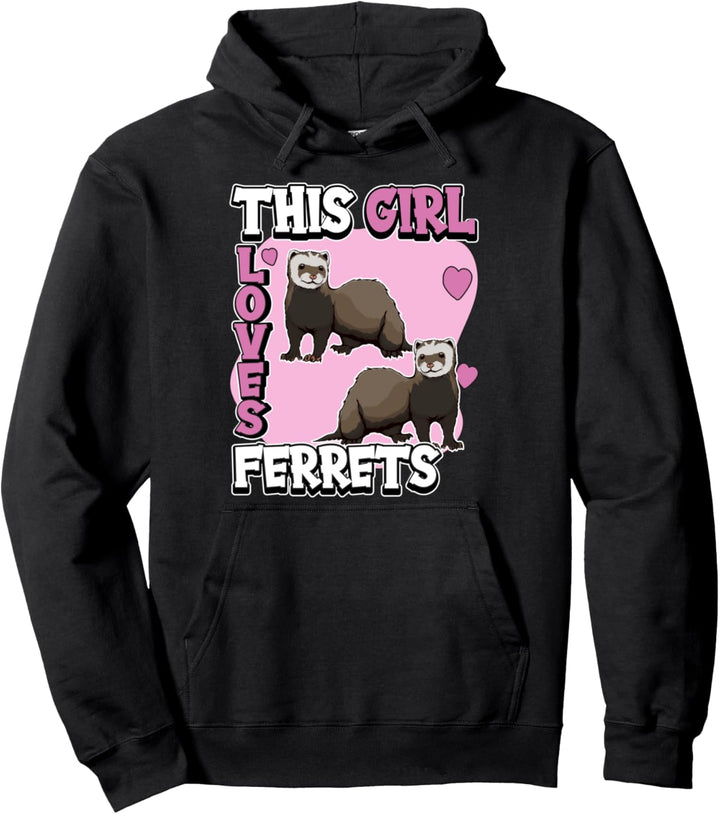 Mädchen This Girl Loves Ferrets Frettchen Pullover Hoodie