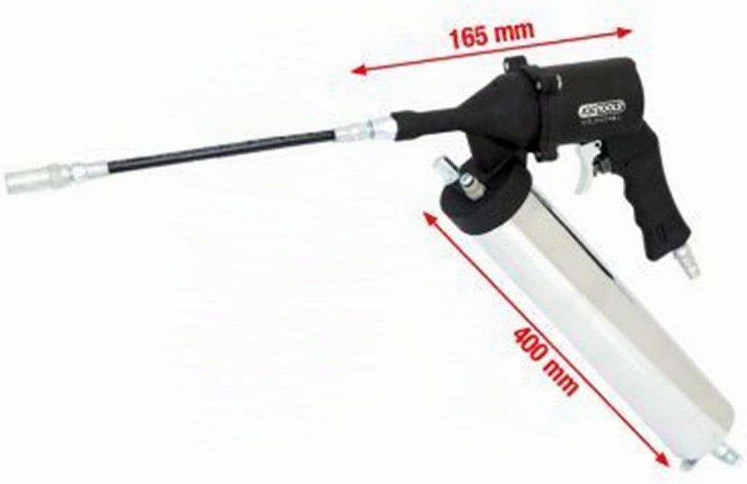 KS Tools 515.3900 Druckluft-Fettpresse mit flexiblem Schlauch und Düse