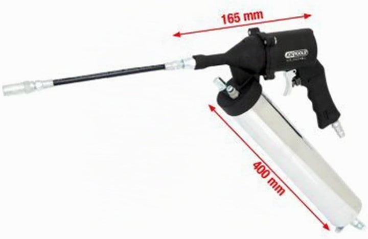 KS Tools 515.3900 Druckluft-Fettpresse mit flexiblem Schlauch und Düse