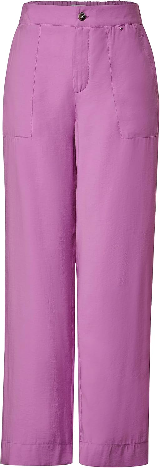 Street One Damen Casual Fit Hose in Cupro 40W / 30L Meta Lilac, 40W / 30L Meta Lilac