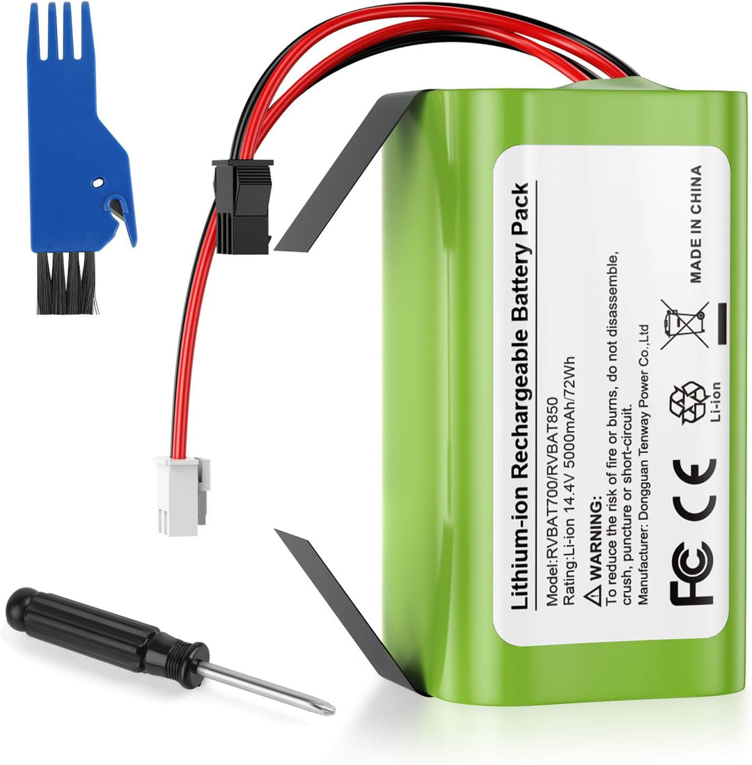 ASUNCELL 5000mAh 14,4V Ersatzakku für Eufy RoboVac G10 G20 G30 G35 G40 Hybrid, RVBAT700/RVBAT850 Akk