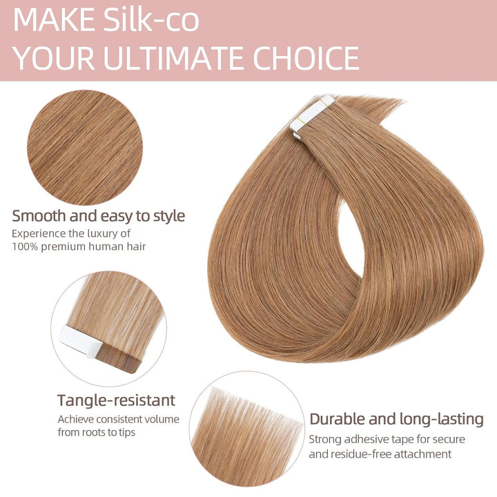 Silk-co Tape in Extensions Echthaar 20stk, leicht Version Tape Extensions Echthaar, Remy Haarextensi
