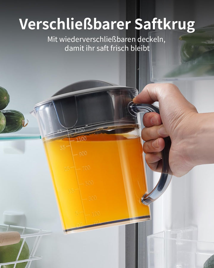 GDOR 1300W Entsafter mit Extra Grossem 81mm Einfüllschacht Grossem 1.25L Saftkrug Entsafter Gemüse u