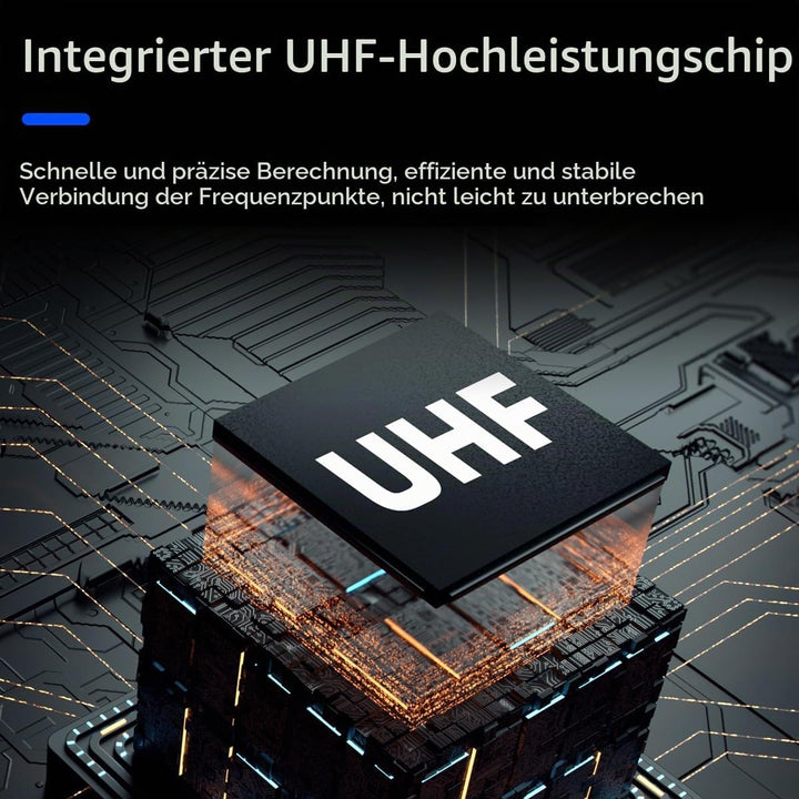 W IN-MIX Professionelles UHF-Funkmikrofonsystem, 4 Kanäle, 80 Meter Reichweite, mit Lavalier- und He