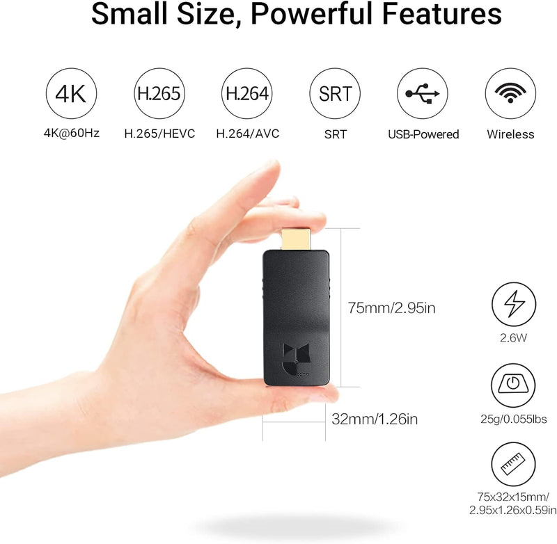 DDMALL 4K HDMI-Videodecoder zur Dekodierung von Netzwerkstreams, 2160p60 WiFi-Decoder zur Dekodierun