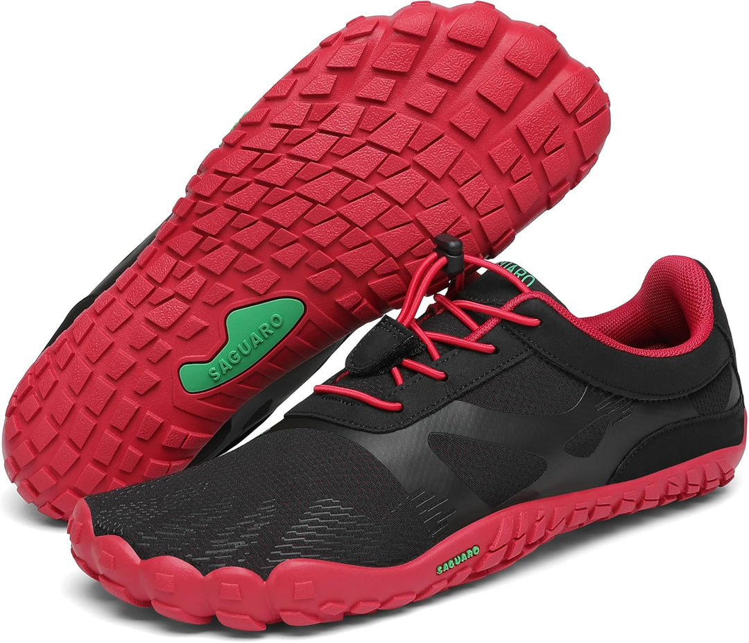 SAGUARO Damen Herren Barfussschuhe Trail Minimalistische Running Fitness Gr. 36-48 39 EU Dunkelrot,