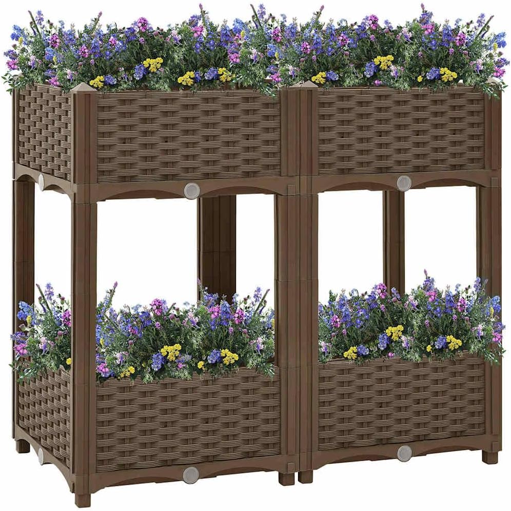 vidaXL Hochbeet Pflanzkasten Pflanzbeet Gemüsebeet Blumenbeet Blumenkasten Frühbeet Gartenbeet Blume