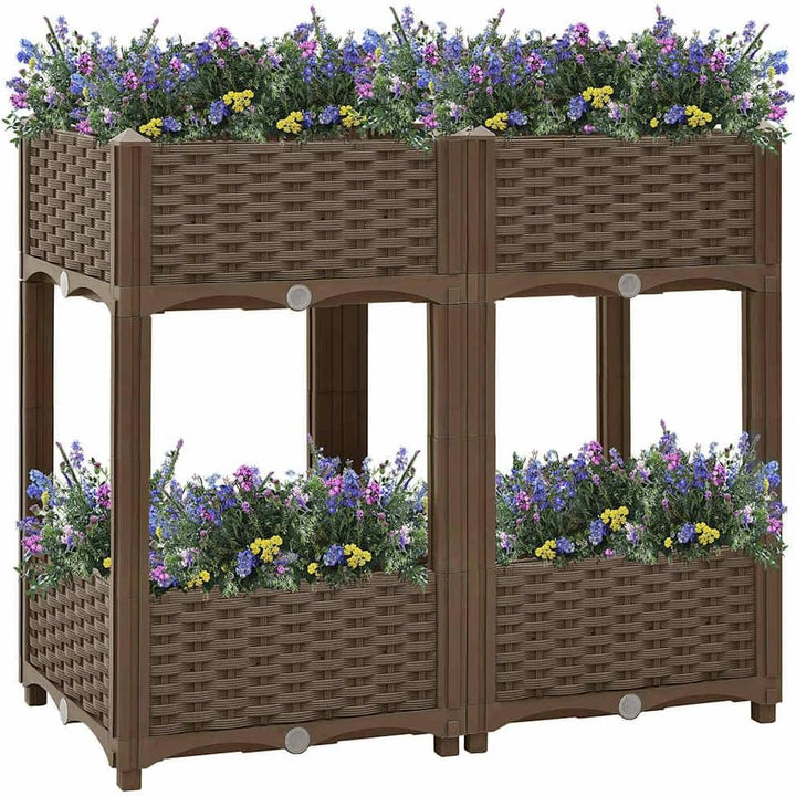 vidaXL Hochbeet Pflanzkasten Pflanzbeet Gemüsebeet Blumenbeet Blumenkasten Frühbeet Gartenbeet Blume