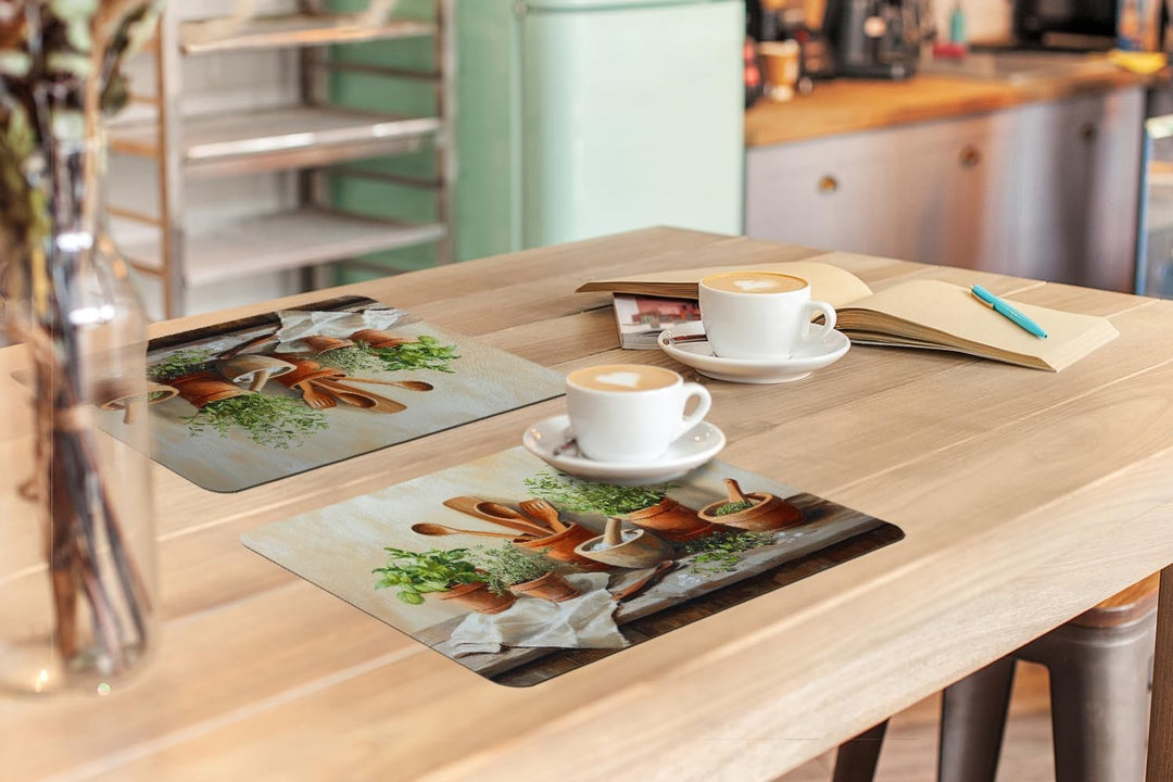 KitchenYeah© Platzsets Abwaschbar 6-Teilig 45x30 cm Tischsets Platzdeckchen rutschfeste Platzset Unt