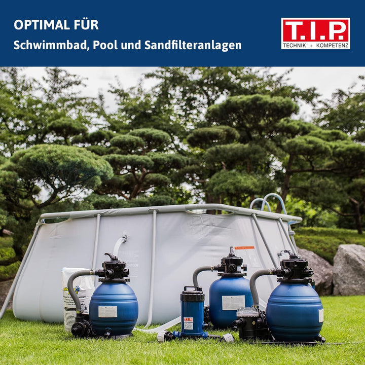 T.I.P. Poolpumpe Filterpumpe Umwälzpumpe SPP 400 FT mit Timer und Vorfilter 30443 & Schlauchanschlus