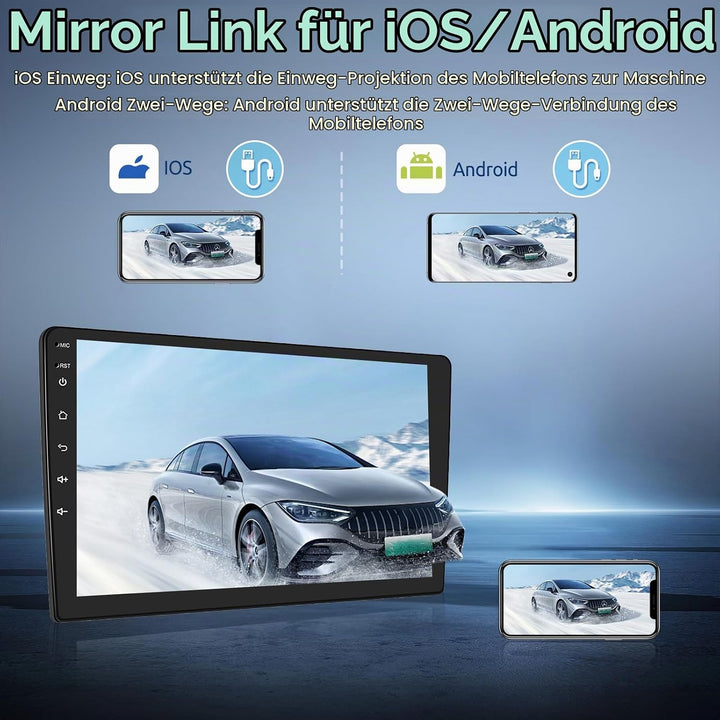 Podofo Autoradio für Peugeot 208/2008 2012-2018, 10.1" Touchscreen Android Radio mit Mirror Link, Bl