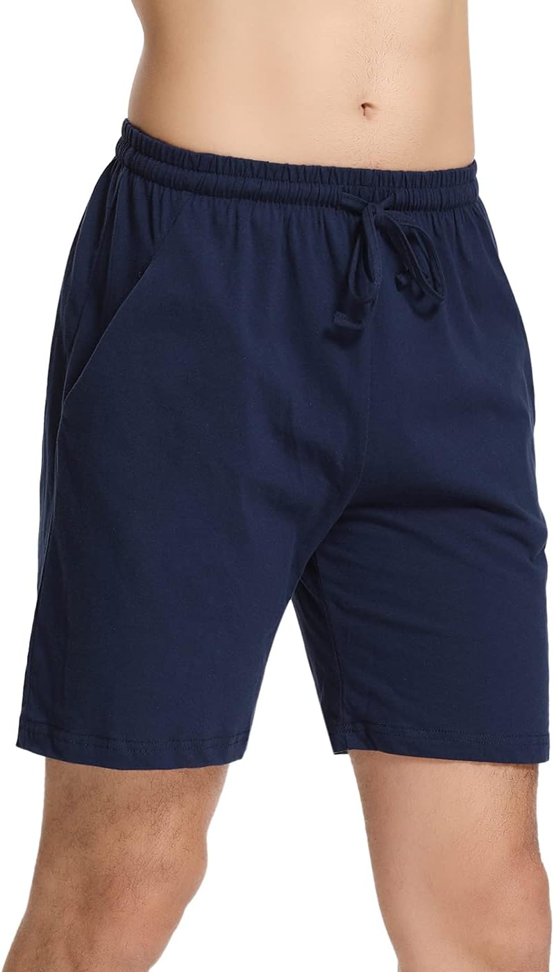 Aseniza Herren Schlafanzughose Kurz Baumwolle Bermuda Schlafshorts Pyjamahose Shorty Sommer Sleephos