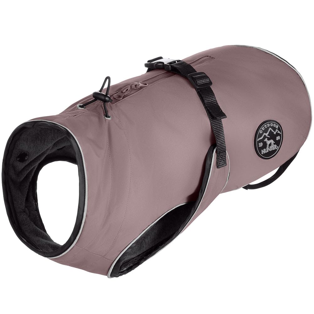 HUNTER Hundemantel Uppsala, Farbe: Altrosa, 2in1 Design mit herausknüpfbarem Innenfutter, wasserabwe