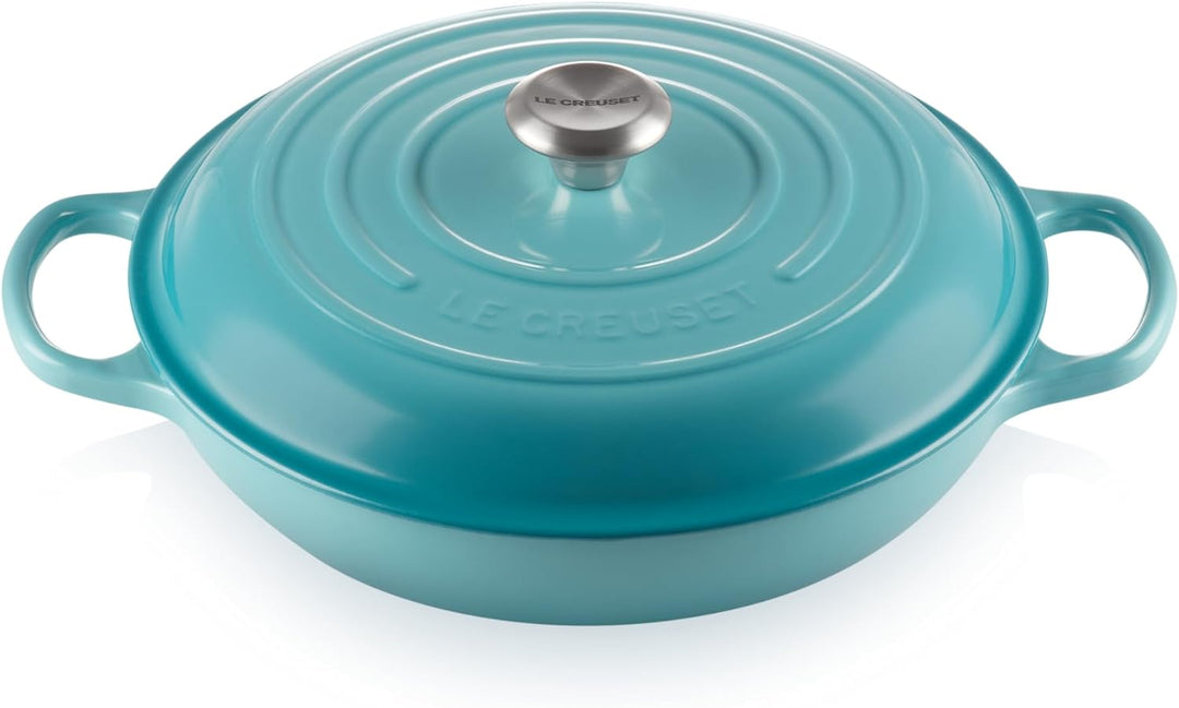 Le Creuset Signature Gusseisen Gourmet-Profitopf, Rund, Ø 30 cm, 3,5 l, Für alle Herdarten inkl. Ind
