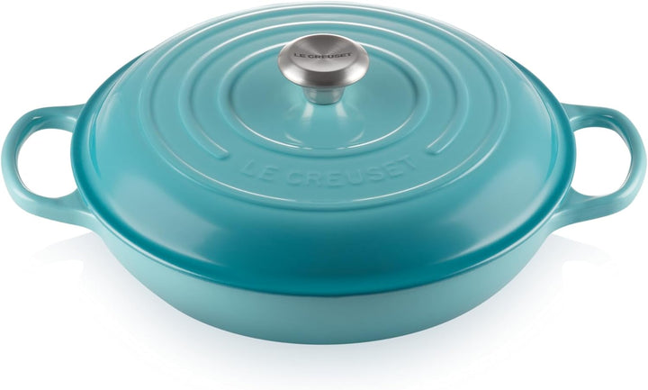 Le Creuset Signature Gusseisen Gourmet-Profitopf, Rund, Ø 30 cm, 3,5 l, Für alle Herdarten inkl. Ind