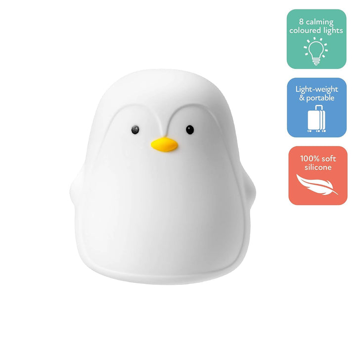 Nuby Baby Nachtlicht Pinguin – Wiederaufladbar | Berührungssensitiv | Leicht & Tragbar