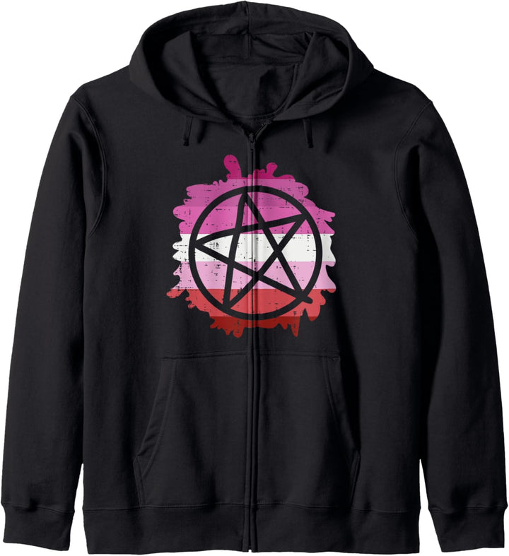Pentagram Satanic Goth LGBT Lesbian Flag Gay Pride Ally Kapuzenjacke