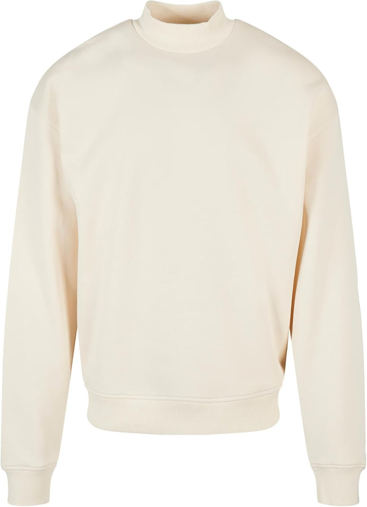 Urban Classics Herren Pullover mit hohem Rippkragen, weites Mock Neck Sweatshirt, überschnittene Sch
