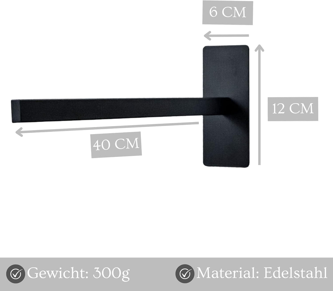 Premium Edelstahl Handtuchhalter ohne Bohren selbstklebend inkl. Spezialkleber (extrem sicherer Halt