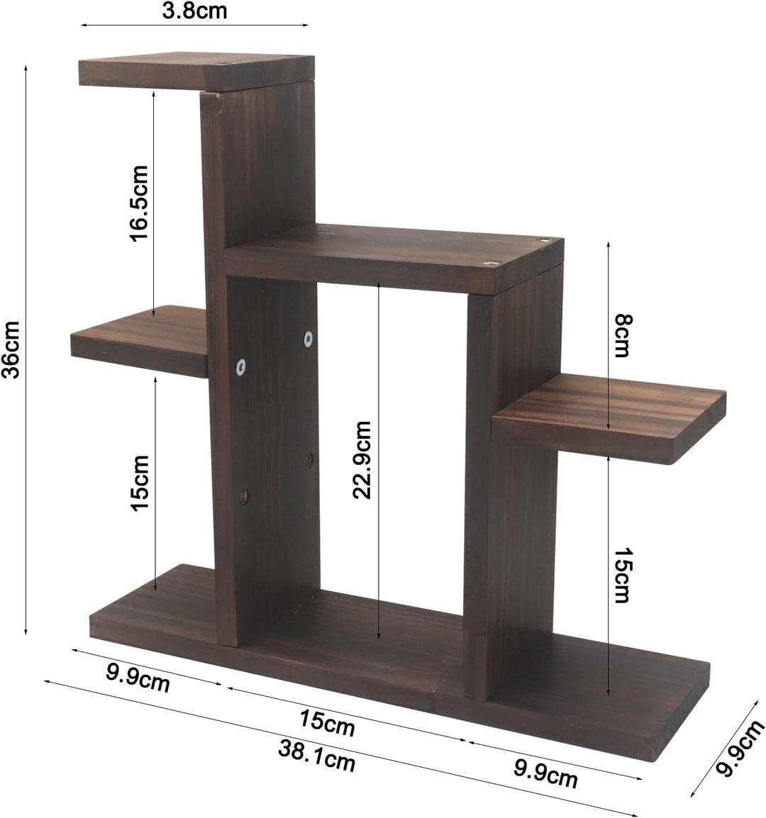 Kleiner 7-Ebenen Tisch-Sukkulent-Pflanzenständer, Holzfenster-Pflanzenregal, Schreibtisch-Organizer-