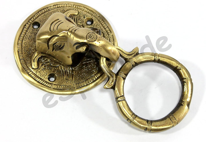 eSplanade Zahlungs-Management Bronzepferdekaninchen-Ren-Elefantklopfer Elefant Golden, Elefant