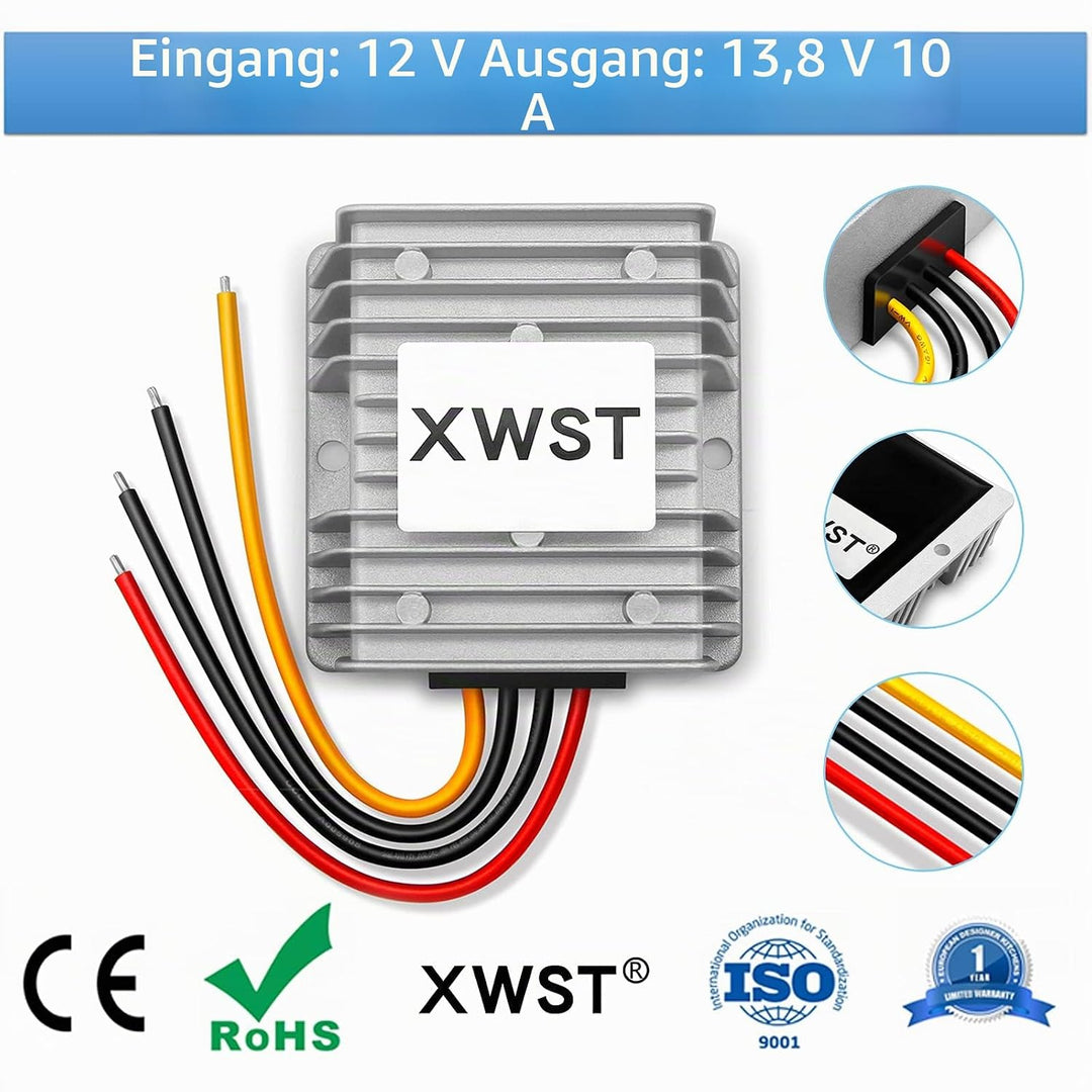 XWST DC 12V auf DC13.8V Spannungswandler 10A 138W Auto Netzteil Wandler Konverter Transformator Traf