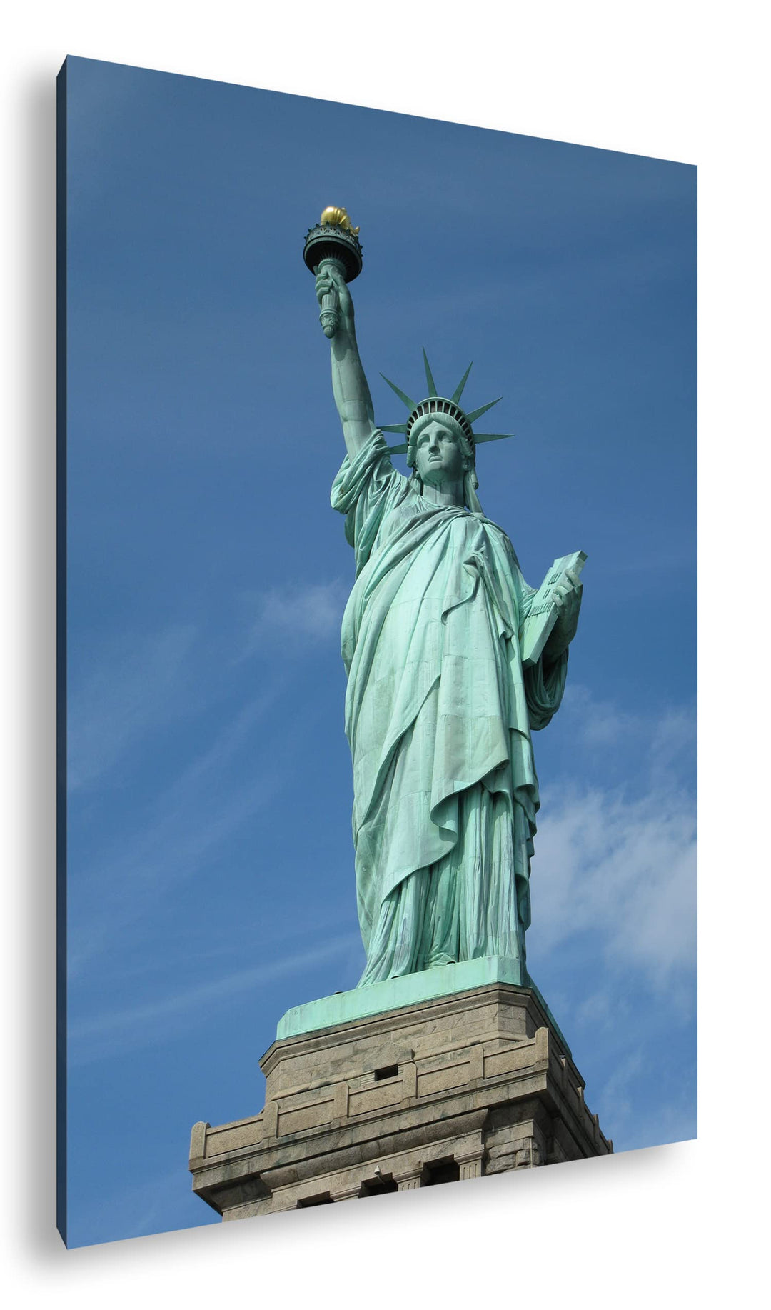 deyoli Die gigantische Freiheitsstatue im Format: 80x60 als Leinwandbild, Motiv fertig gerahmt auf E