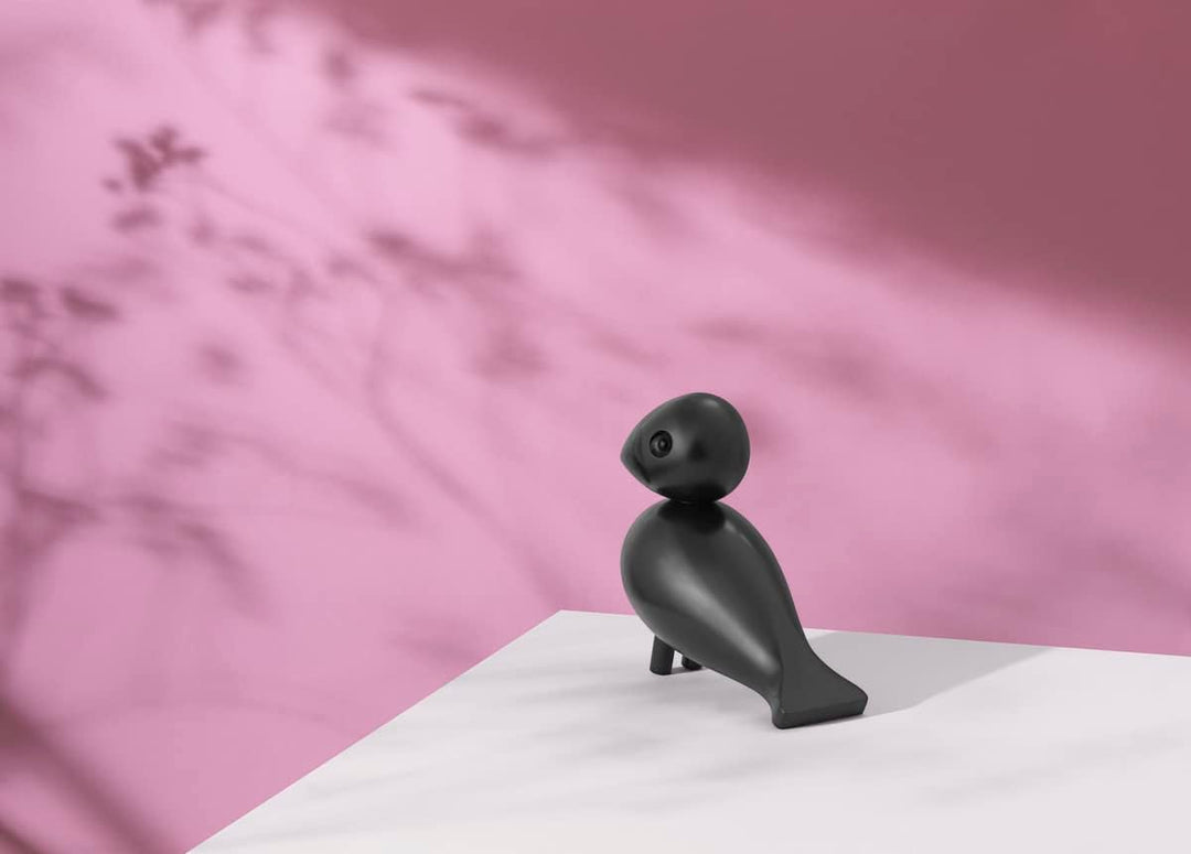 Kay Bojesen Ravn Singvogel Figuren 15.5 cm Weihnachtsdekoration, schwarz 17 x 6 x cm Schwarz, Klein,