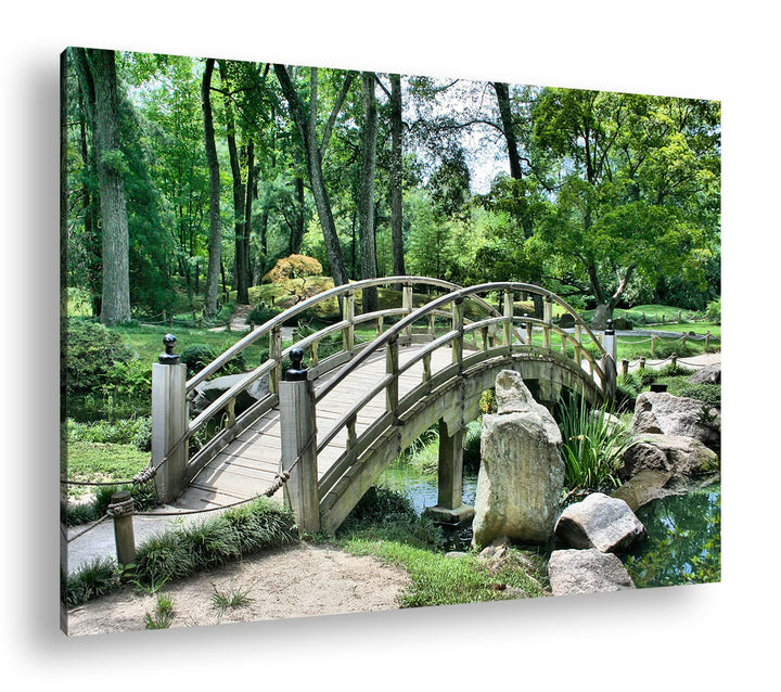 deyoli Japanischer Garten Format:75x50 cm als Leinwandbild, Motiv fertig gerahmt auf Echtholzrahmen,