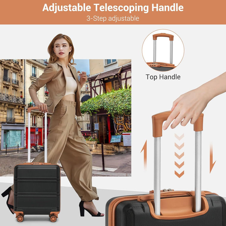KONO Kleiner Koffer Handgepäck Hartschalenkoffer für Easyjet Handgepäck 45x36x20 cm, Leicht Reisekof