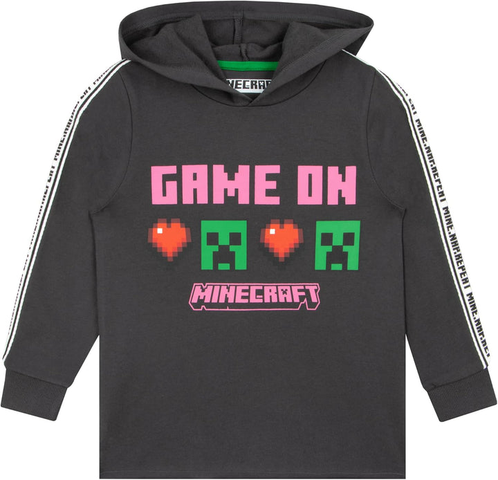 Minecraft Pullover Mädchen | Creeper Kinder Pullover | Kapuzenpullover Für Mädchen 146 Grau, 146 Gra