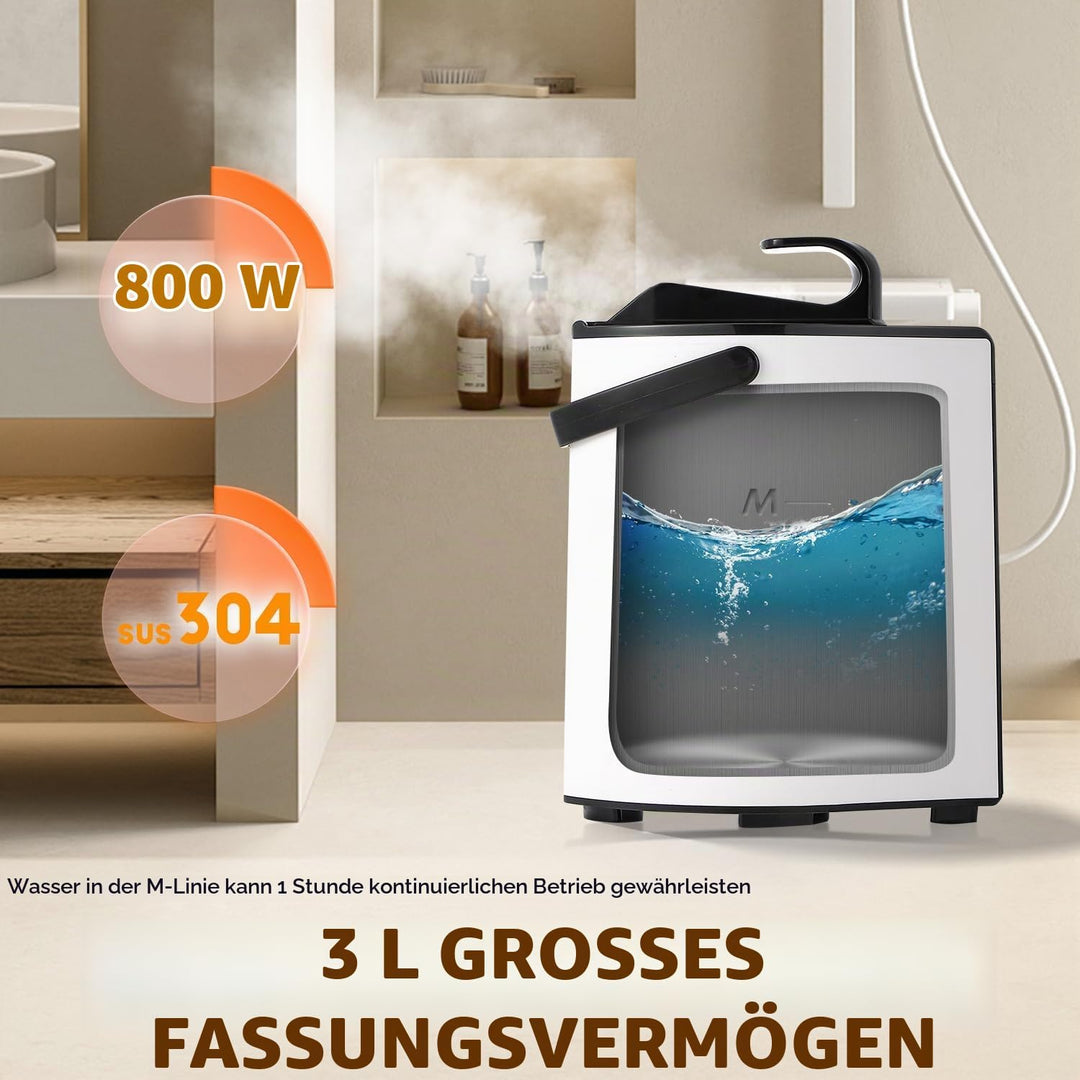 CGOLDENWALL Tragbare Dampfsauna Dampfgenerator 3L, Heimsauna Dampfgenerator mit Fernbedienung, Begas