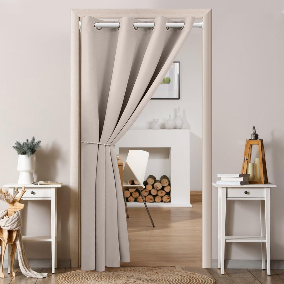 Lapalife Türvorhang Blickdicht Thermo Gardinen Vorhang mit Ösen für Fenster und Tür H203xB86cm Therm