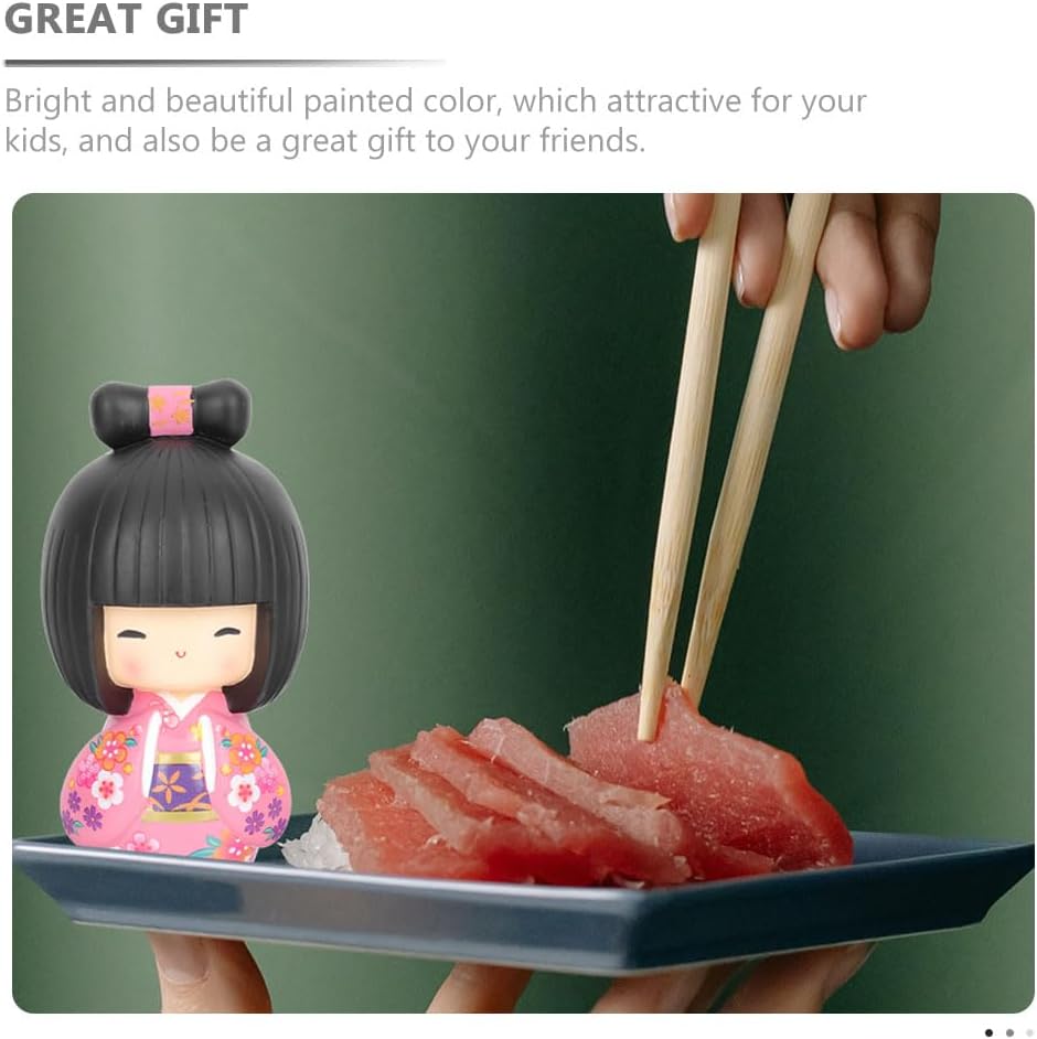 BESPORTBLE Japanische Kokeshi Puppen Geisha Figur Miniatur Kimono Puppen Geisha Puppe Deko Sammelfig