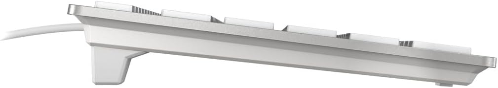 CHERRY USB KC 6000 Slim for Mac Tastatur, Silber/Weiss, einfarbig weiss-silber Deutsches Layout - QW