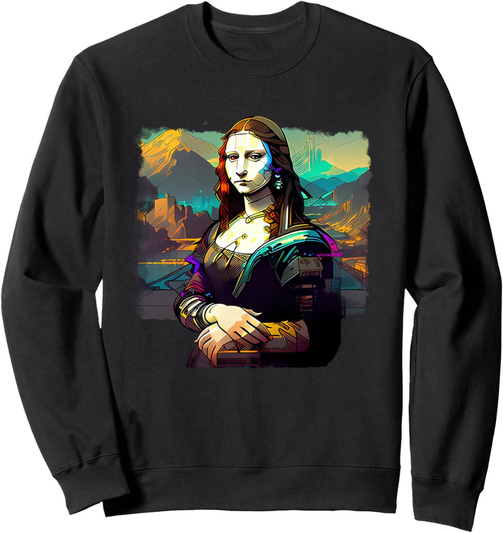 Cyberpunk-Ästhetik - Cyberpunk Mona Lisa - Berühmte Malerei Sweatshirt