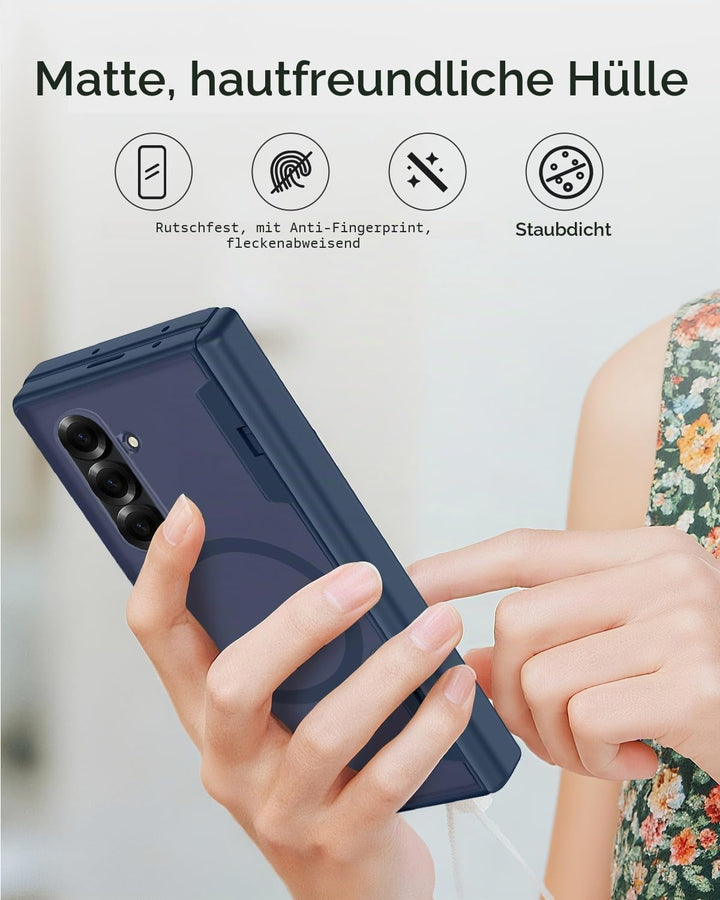Miimall Kompatibel mit Samsung Galaxy Z Fold 7 Magnetisch Hülle, Anti-SPY Displayschutz &amp; Scharniers