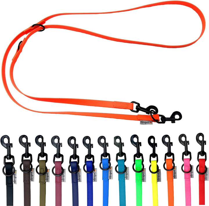 Biothane Hundeleine schwarzer Haken verstellbar für kleine Hunde/grosse Hunde 2m / 2,40m / 2,80m / 3