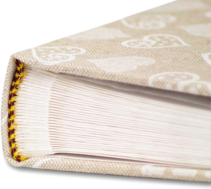 Fotoalbum 31 x 31/40 Blatt (80 Seiten) aus Pappe mit Seidenpapier, Beige, Beige
