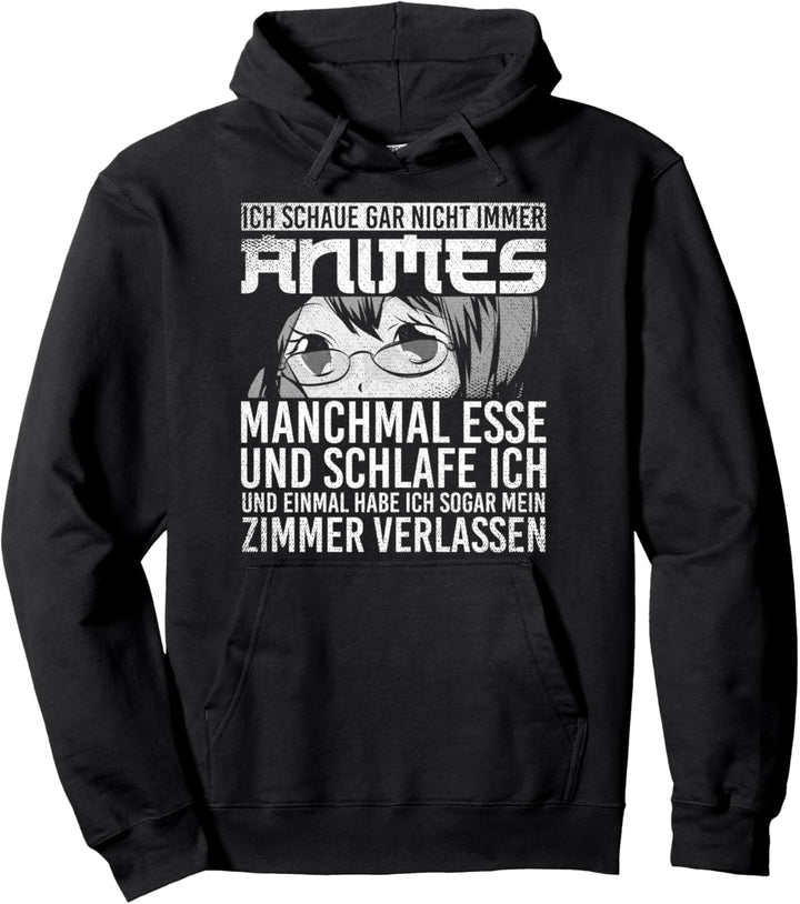 Manchmal esse und schlafe ich Japan Nerd Lustiges Anime Pullover Hoodie