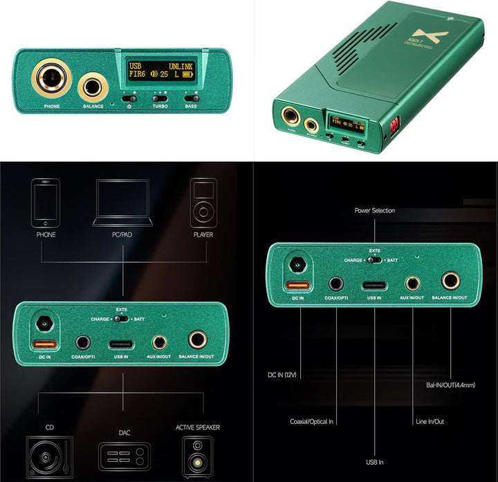xDuoo XD05 T Tragbarer DAC & Röhren-Kopfhörerverstärker - 1500mW AMP ES9039Q2M MQA DAC DSD512 32Bit/