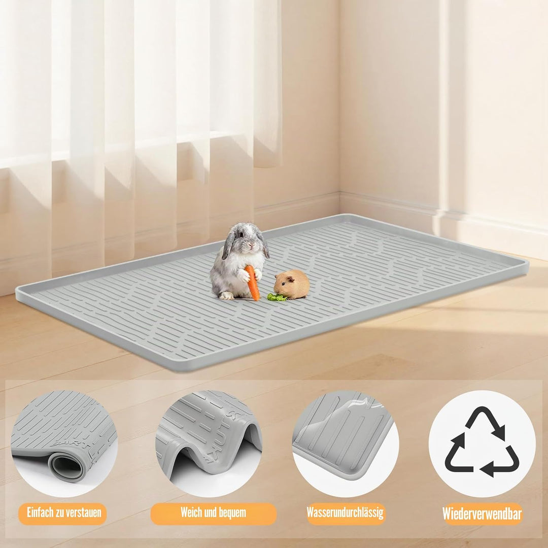Weiche Silikon-Hasen-Bodenmatte für Kaninchenkäfige,40"x28" waschbar und wiederverwendbar Trainingsm