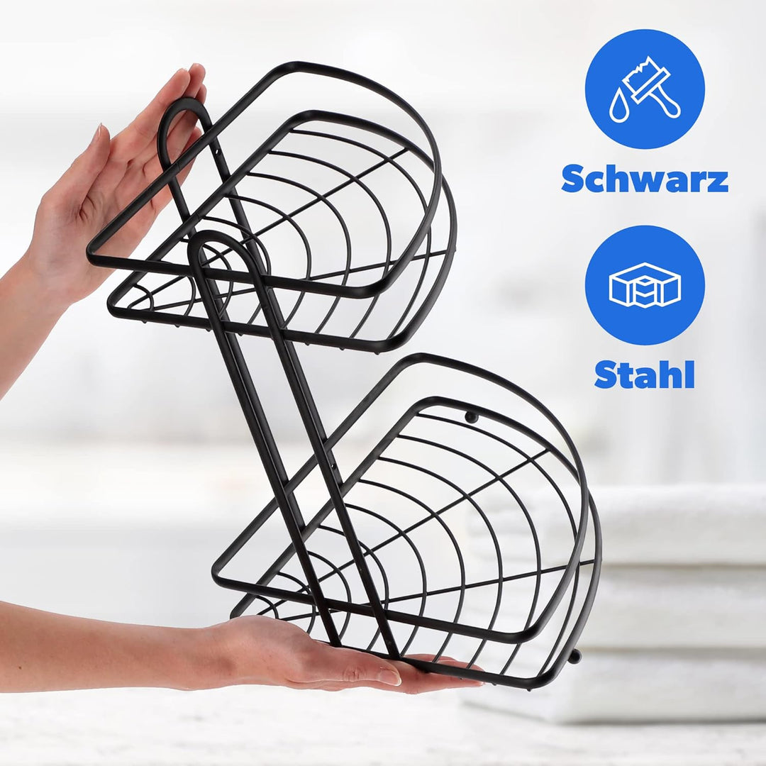 KADAX Eckablage, Wandeckregal aus pulverbeschitetes Stahl, Badezimmer Eckregal, Duschkorb, Duschabla