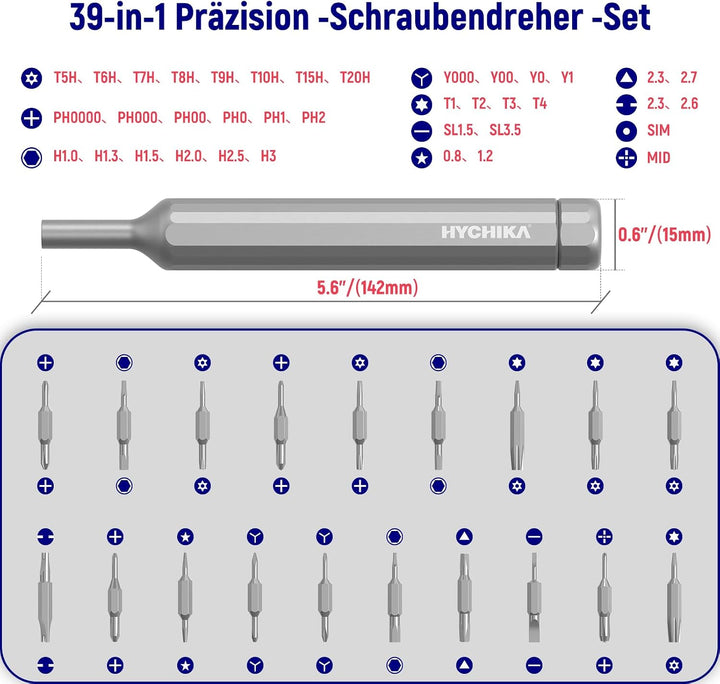 HYCHIKA 39 in 1 Feinmechaniker Schraubendreher Set - 39-in-1 Screwdriver Set IDEAL FÜR Elektronik |