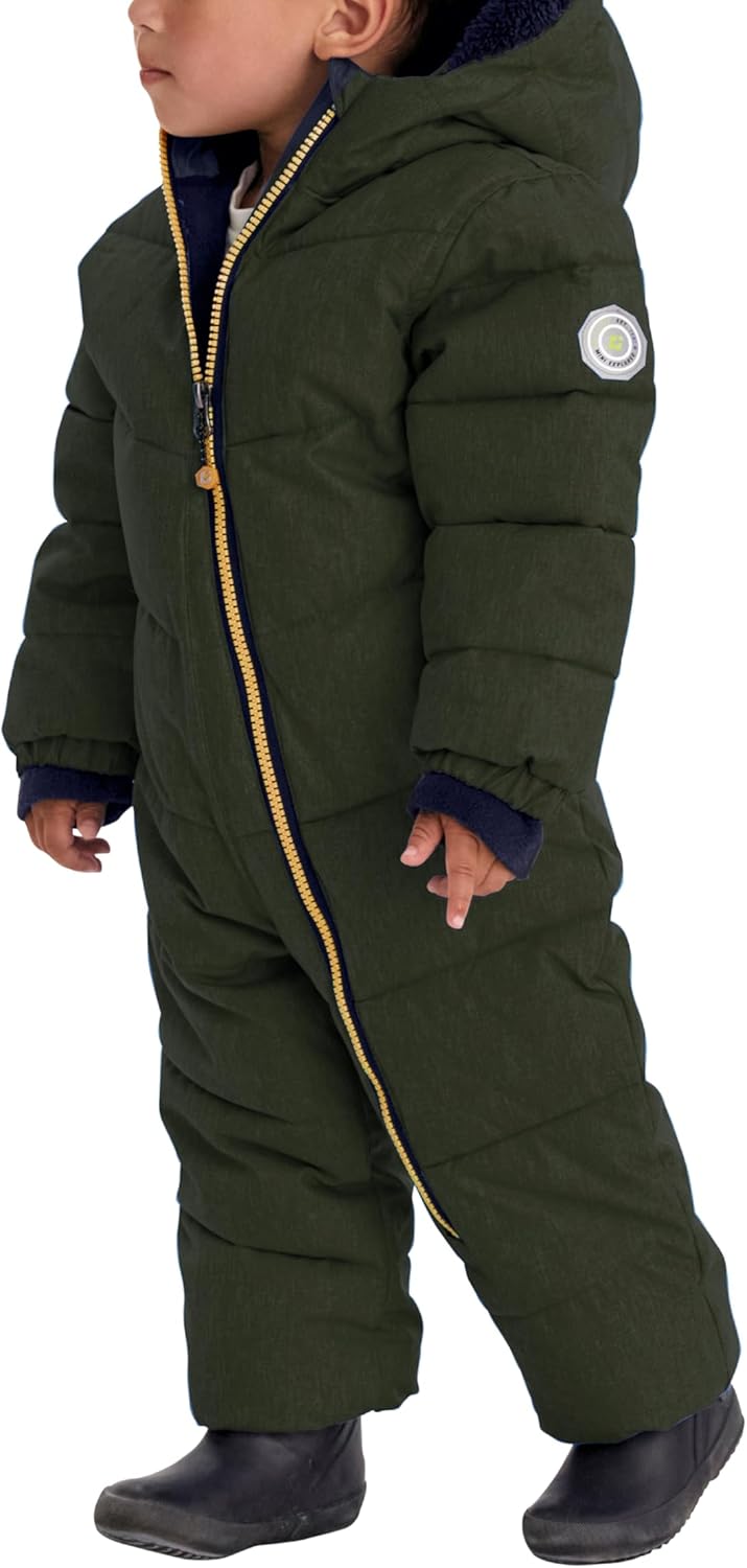 Killtec Unisex Karter Mini Overall in Daunenoptik mit Kapuze 110-116 dunkel waldgrün, 110-116 dunkel