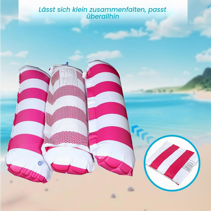 Wasserhängematte - Schwimmsessel - Wasserhängematte mit Netz - 3-in-1 Luftmatratze Pool - Schwimmmat