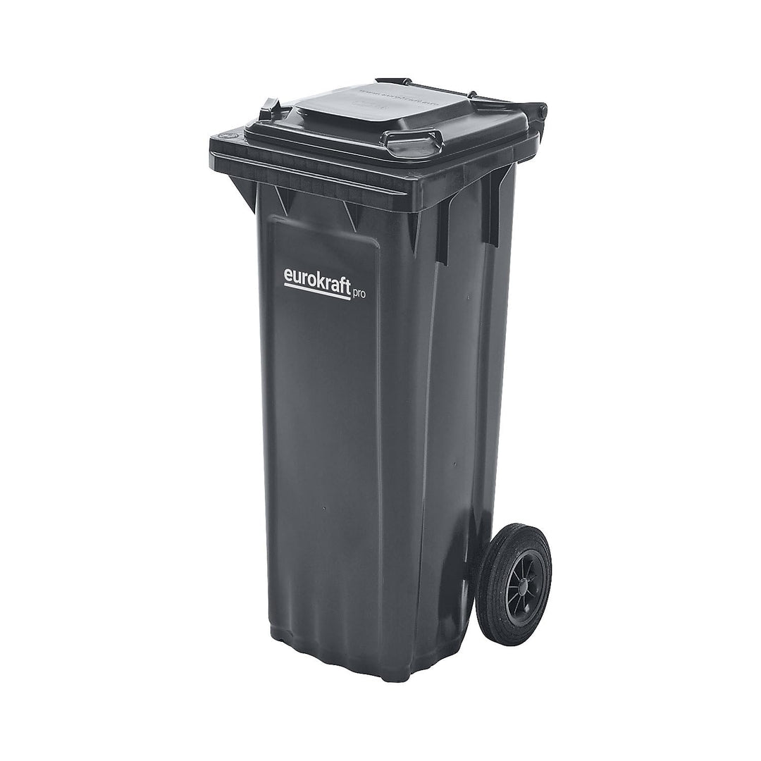 eurokraft | Mülltonne aus Kunststoff DIN EN 840 | Volumen 80 l | BxHxT 448 x 932 x 514 mm | anthrazi