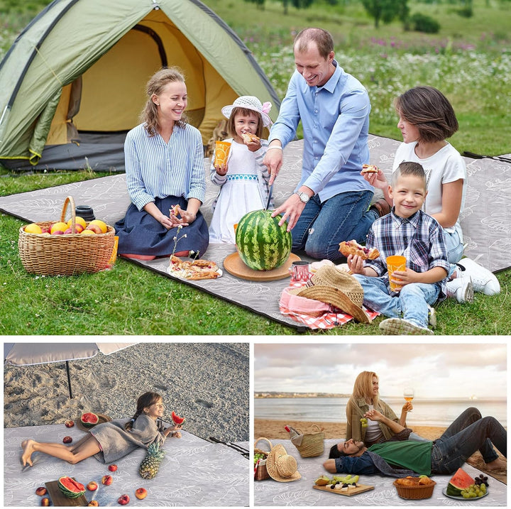 HAUSPROFI Picknickdecke 200x200cm – Wasserdicht, isoliert, XXL Outdoor Decke für Picknick, Strand, G