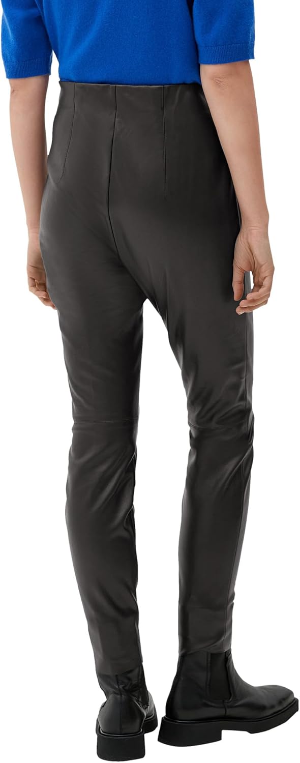 s.Oliver BLACK LABEL Damen Skinny: Leggings aus Lederimitat 36 Schwarz 9999, 36 Schwarz 9999