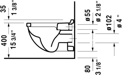 Duravit Starck 3 WC-Suspended Starck 3 230 mm weiss